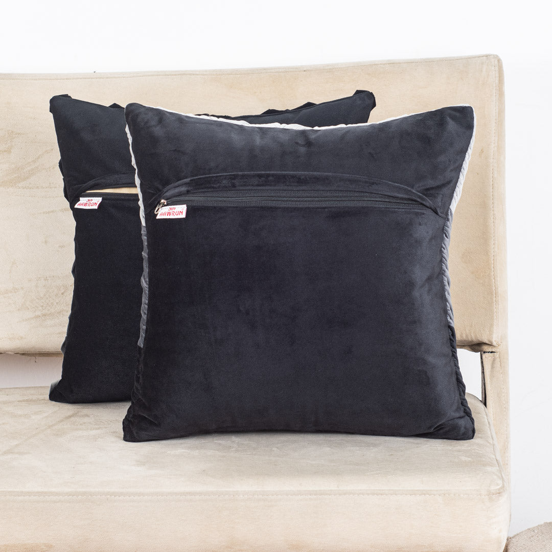 Premium Shaded Gathered Zig-Zag Design Cushion Cover