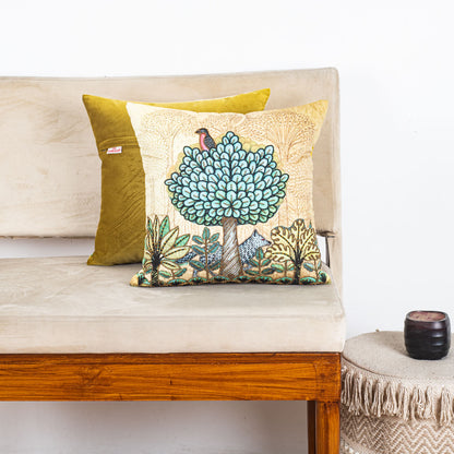 Rain Forest Design Velvet Cushion Cover