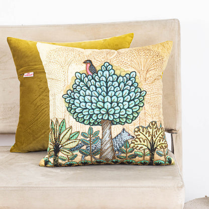 Rain Forest Design Velvet Cushion Cover