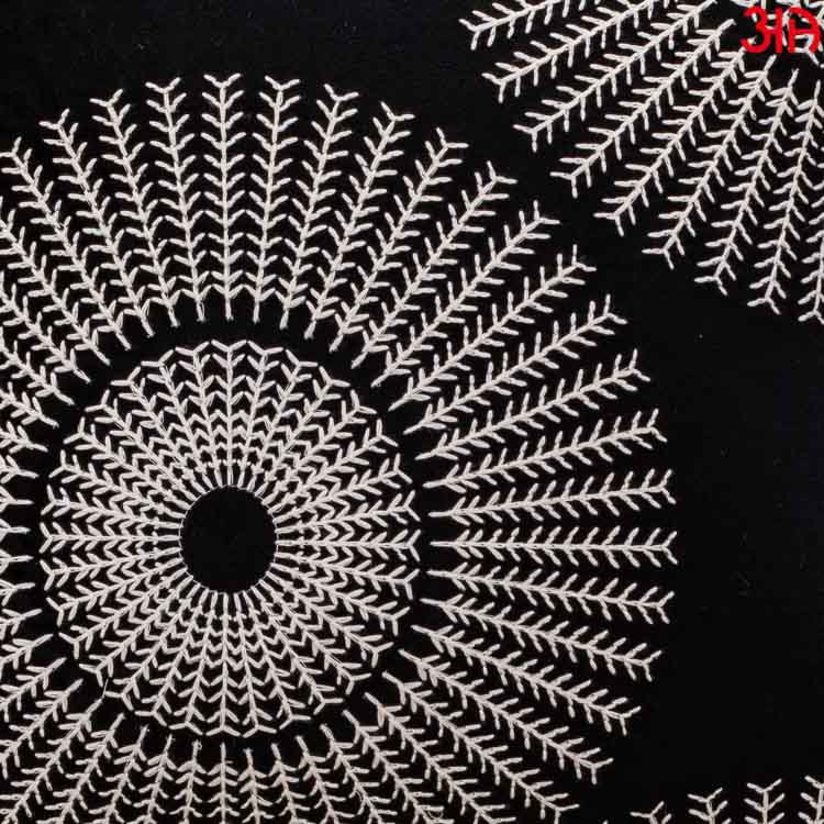 Decorative Printed Cushion Cover – 16 x 16 Inch-Black &amp; White Design