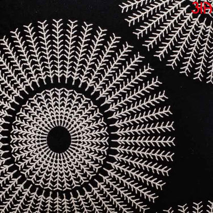 Decorative Printed Cushion Cover – 16 x 16 Inch-Black &amp; White Design