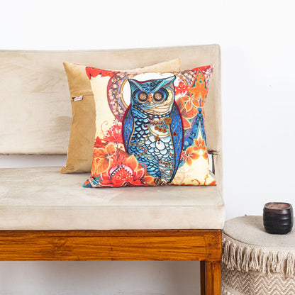 Designer Owl Artwork Cushion Cover for Sofa &amp; Living Room