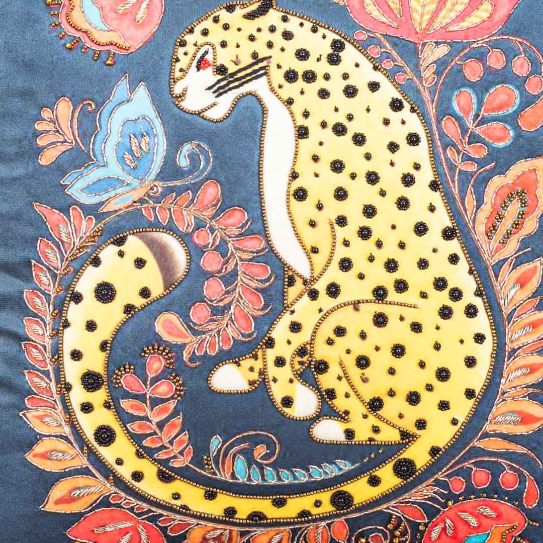 Fierce Floral Tiger Cushion Cover