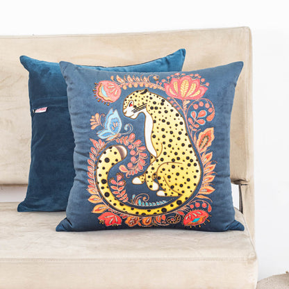 Fierce Floral Tiger Cushion Cover