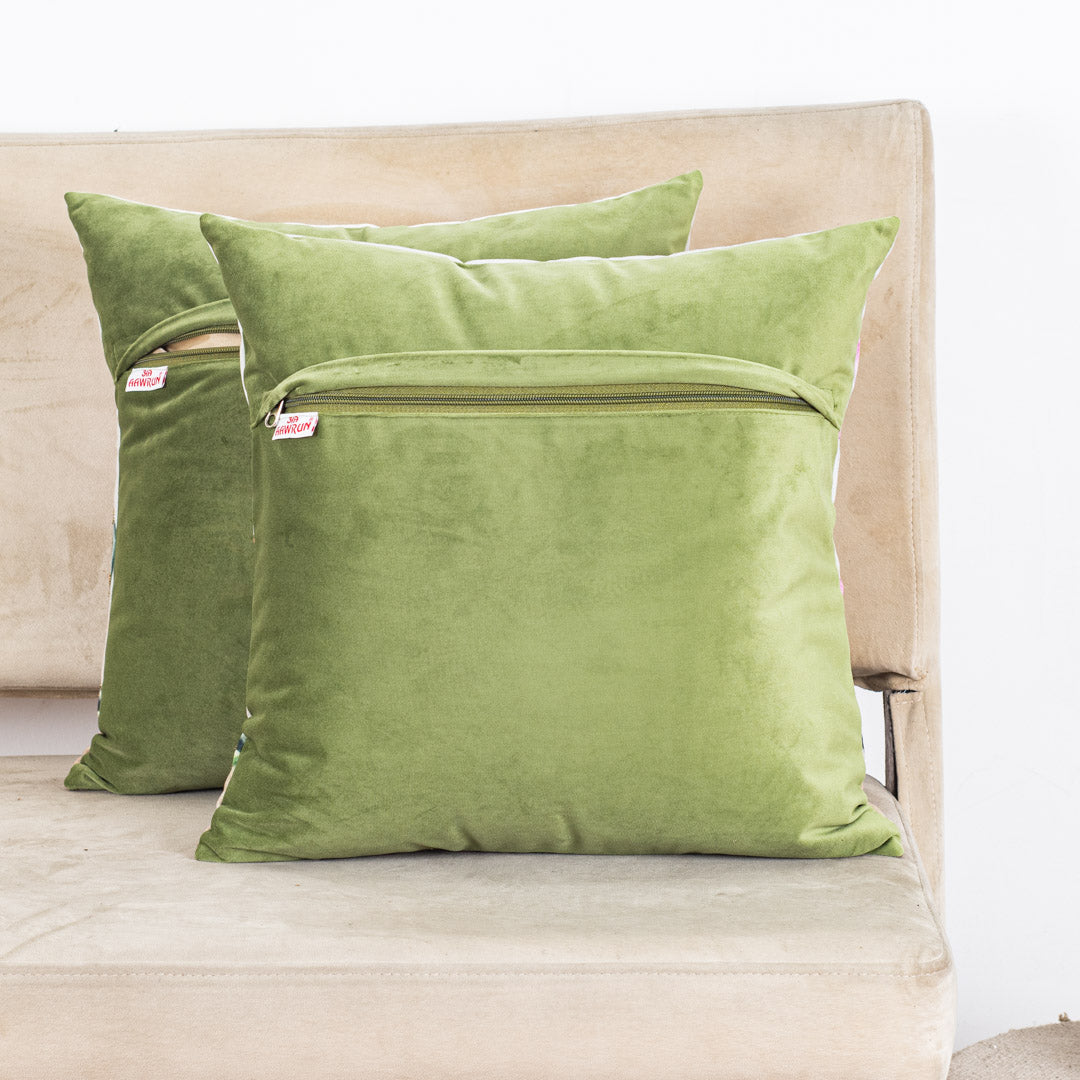 Colorful Divine Lotus Design Cushion Cover