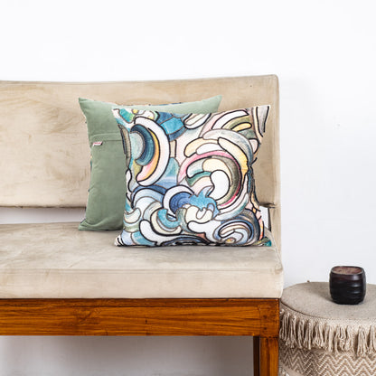 Vibrant Colourful Cloud Velvet Cushion Cover