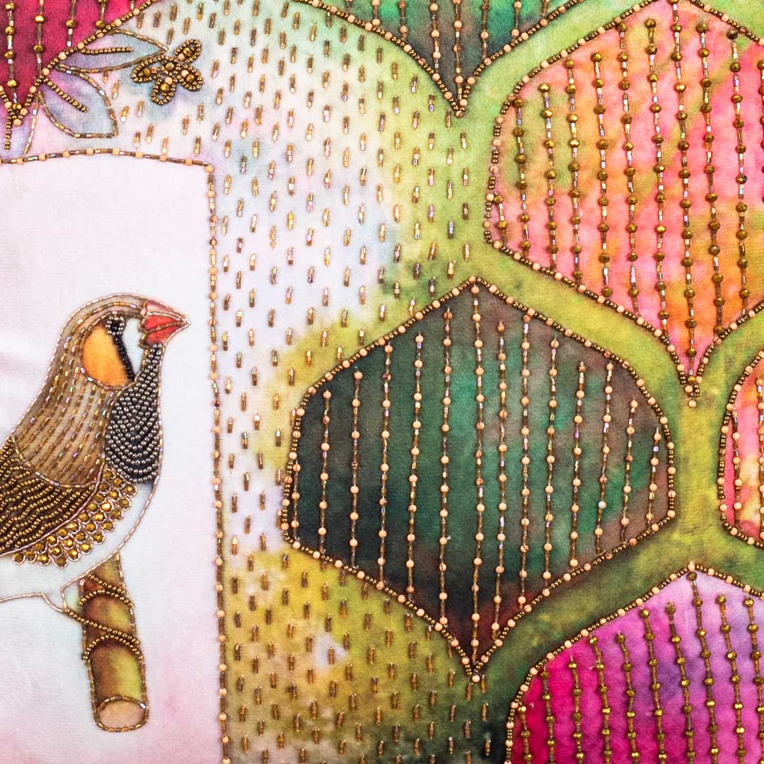 Designer Abstract Bird Pattern Cushion Cover for Sofa &amp; Living Room