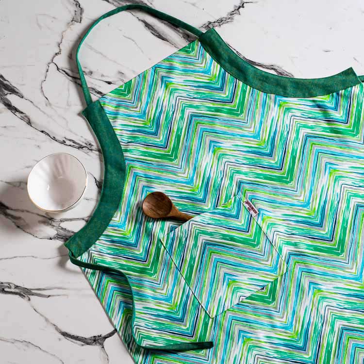 Premium Cotton Green Printed  Apron Design Seveen