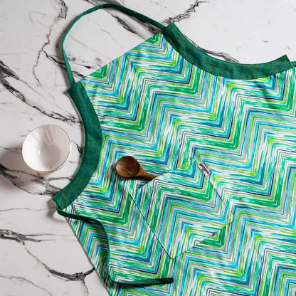 Premium Cotton Green Printed  Apron Design Seveen