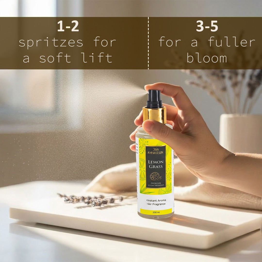 Lemon Grass Premium Room Freshener Spray | Fresh Citrus Fragrance – Aawrun