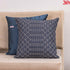 Geometric pattern blue cushion