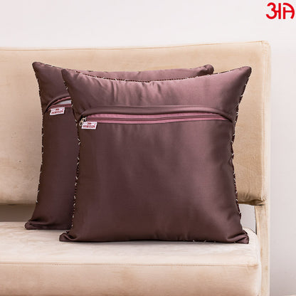 Geometric pattern brown cushion4