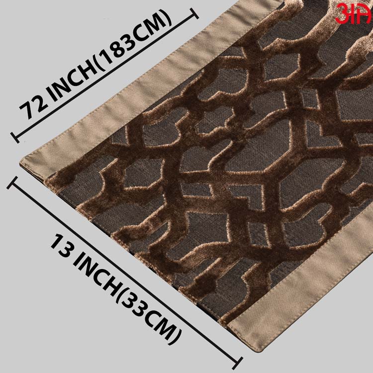 Brown Abstract Table Runner (13x72) Inch