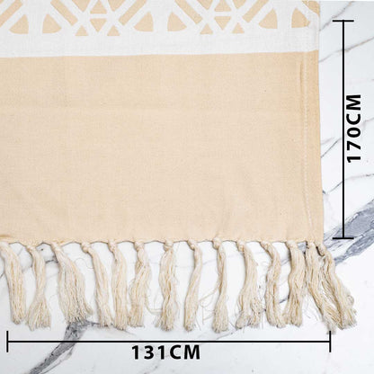 Premium Jacquard Cream Colour Throw