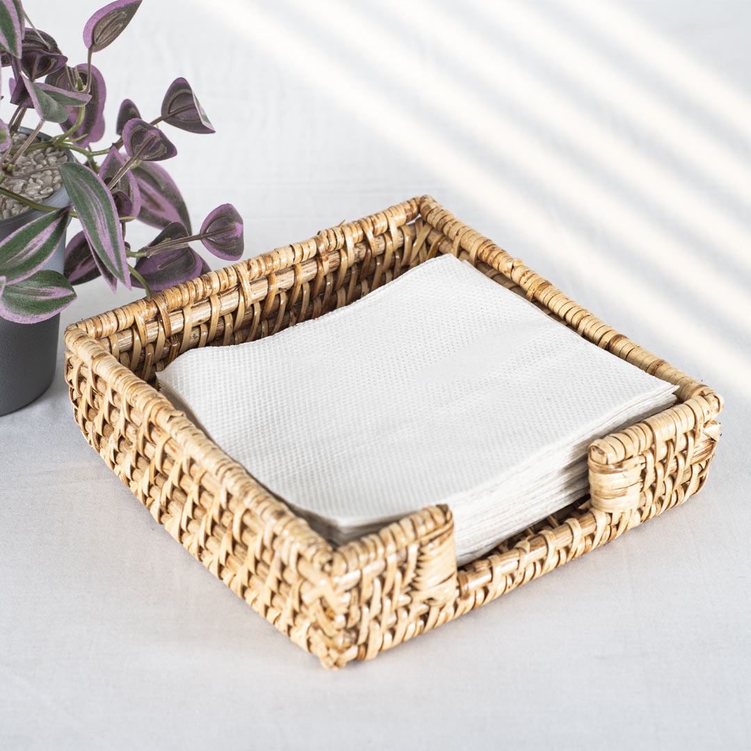 Square Cane Tissue Holder (19x19x5) CM