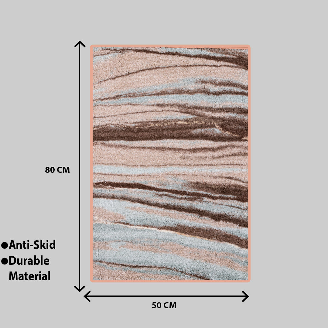 Aqua And Brown Micro Print Mat (50x72) CM