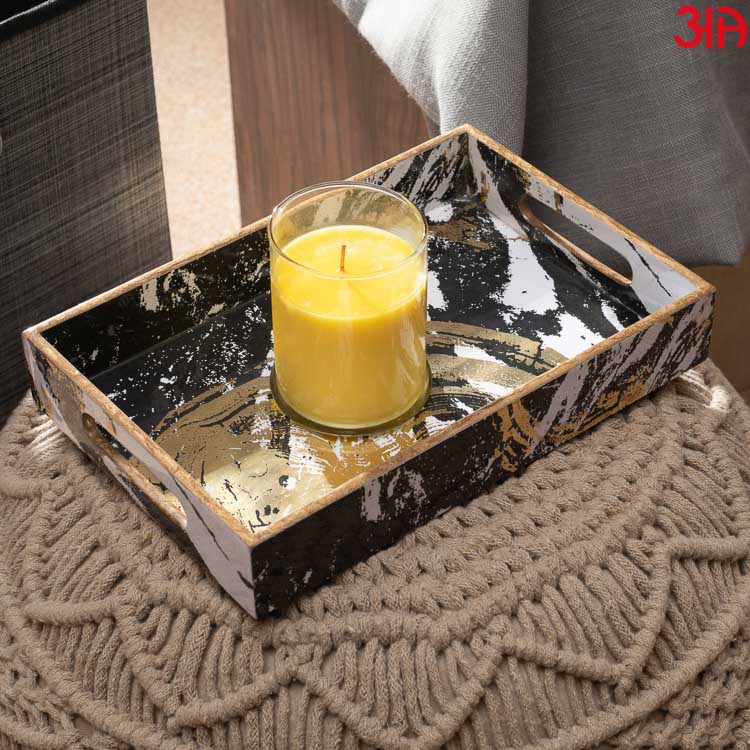 Versatile MDF Ottoman Serving Tray for Living Room Decor