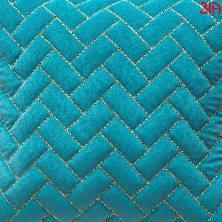 aqua zig zag quilted zari cushion covers3