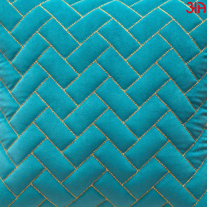 aqua zig zag quilted zari cushion covers3