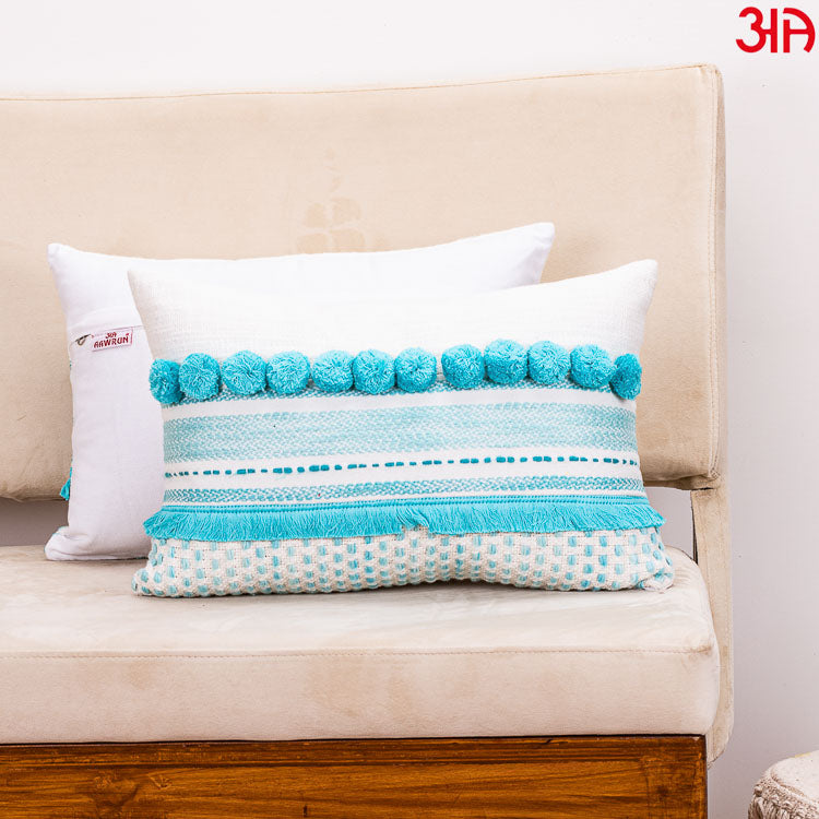 Stylish Pom Pom Ruffle Cushion Cover