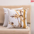 Bamboo leaf embroidery cushion cover white1