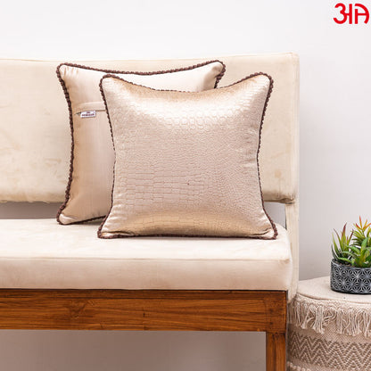 Beige Snake Skin Textured Cushion2