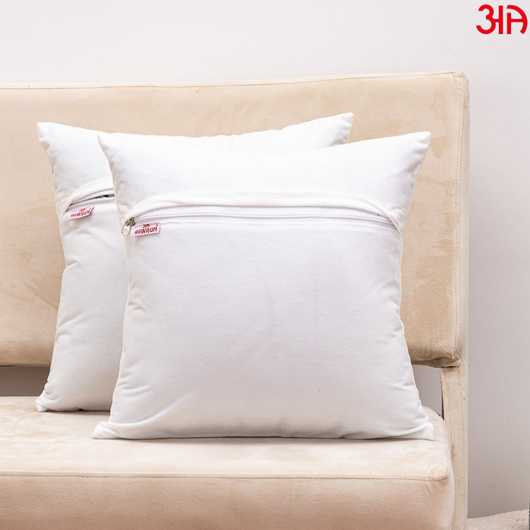 Cow embroidered Velvet cushion white4