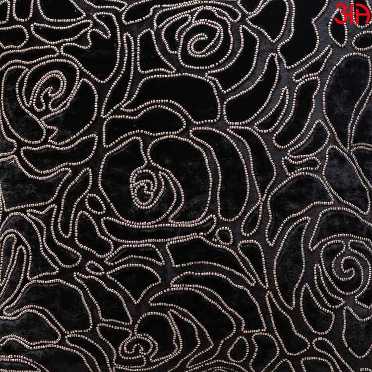 burnout velvet rose embellished cushion cover black3