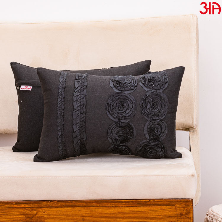 black taffeta cushion cover