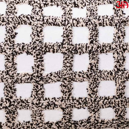 check handloom white black cushion3