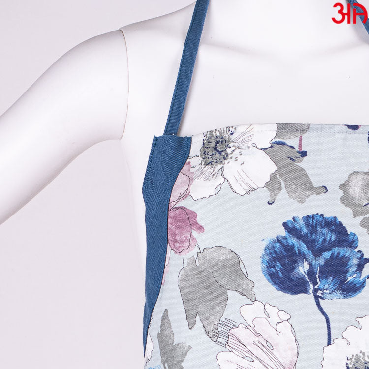 floral blue printed apron4