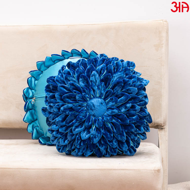 blue sunflower pattern cushion