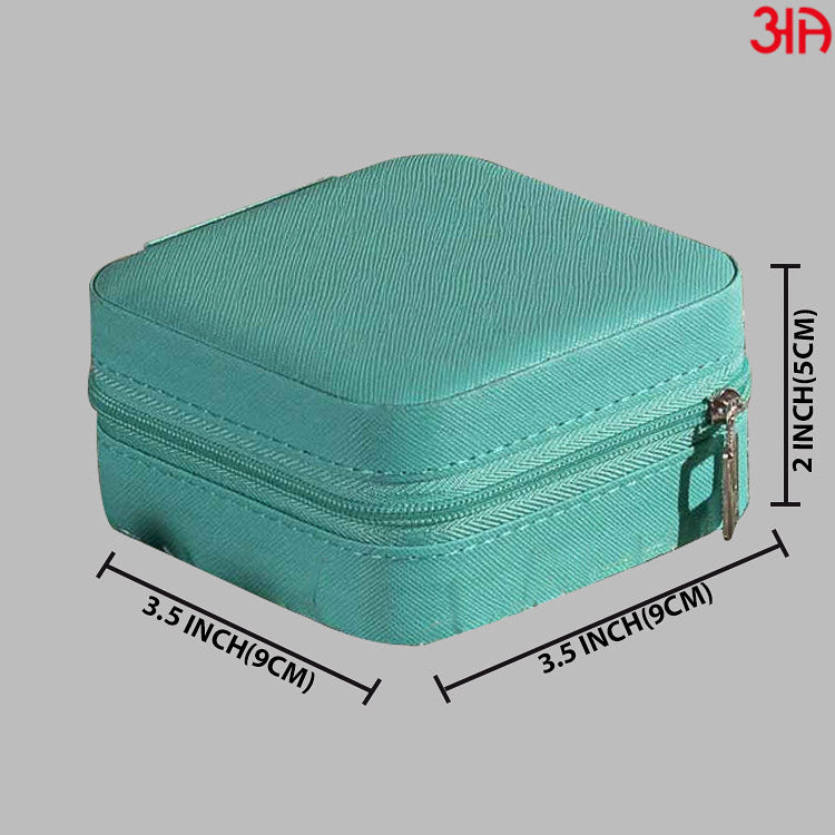 aqua color portable jewellery box