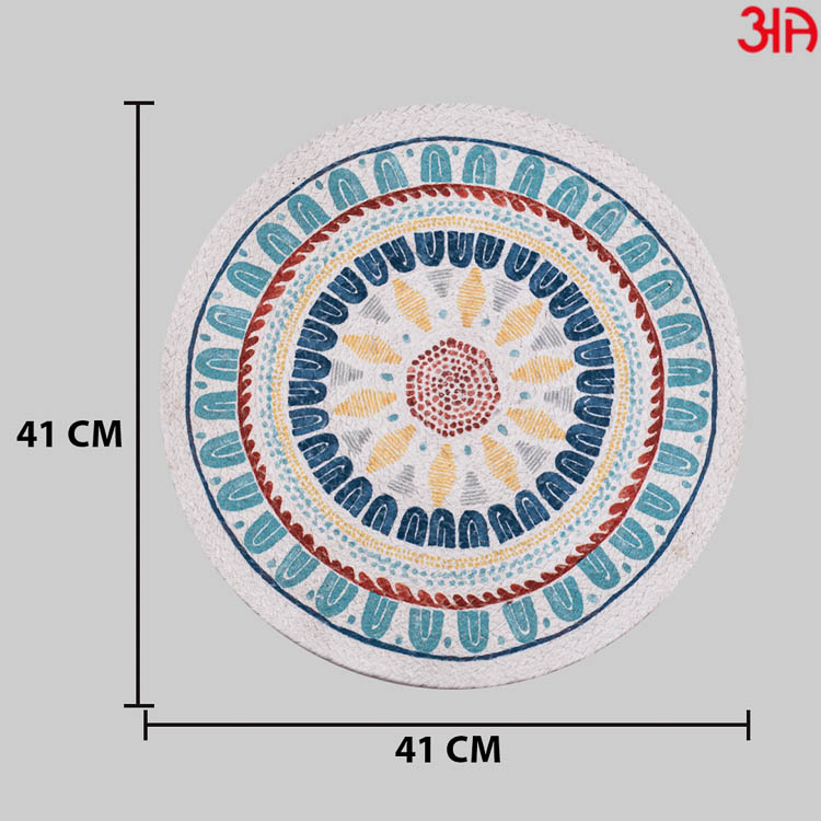 round white blue decorated table mats4