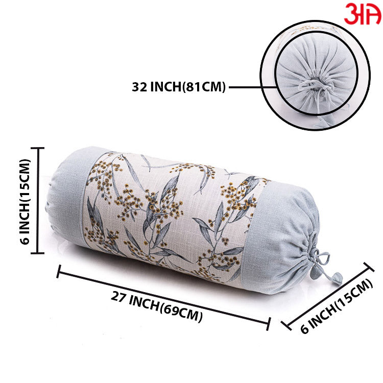 blue white bolster cover