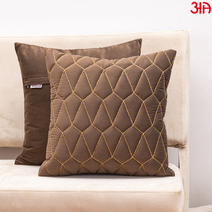 brown diamond design cushions