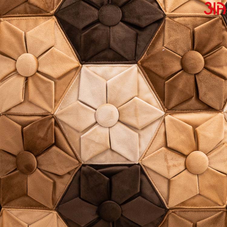 Brown cushion with hexagon pattern3