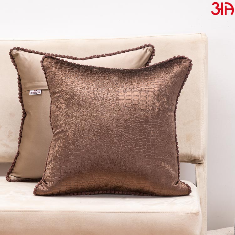 Brown Snake Skin Textured Cushion