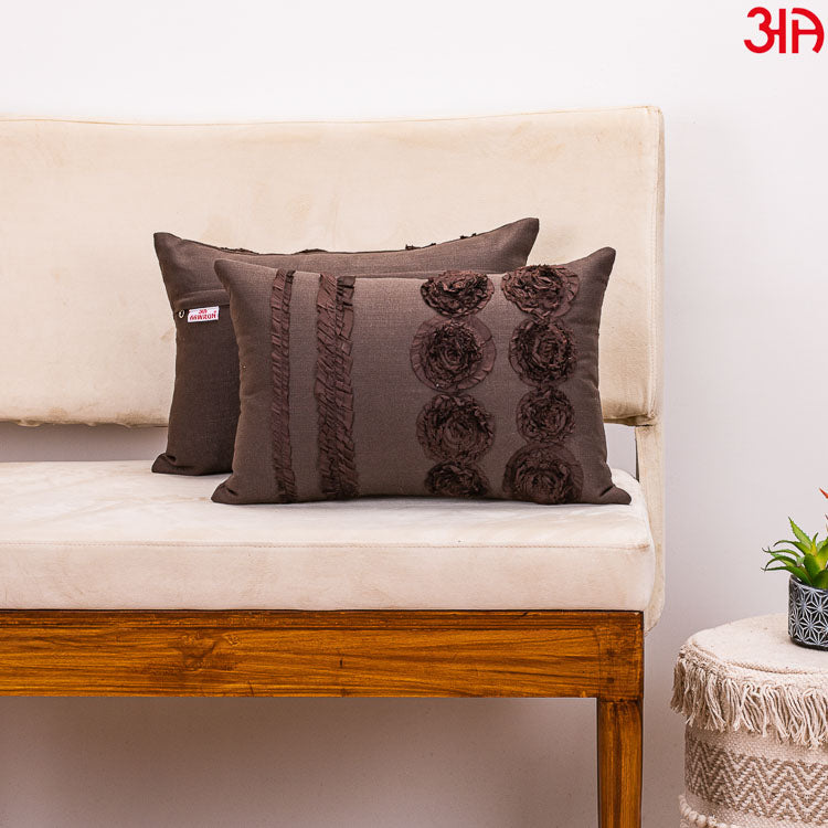 brown taffeta cushion cover2