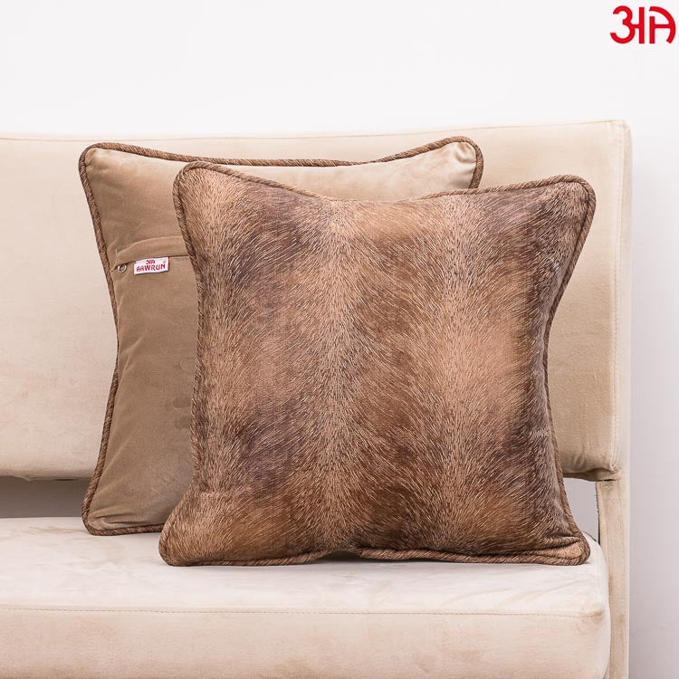 brown suede textured cushion covers