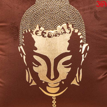 metallic buddha cushion brown3