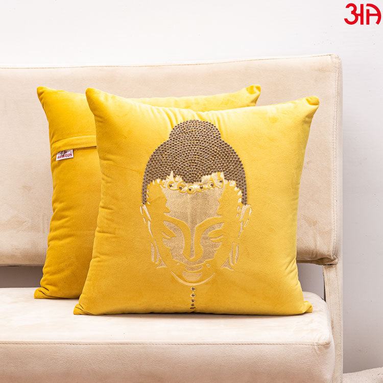 metallic buddha cushion ginger