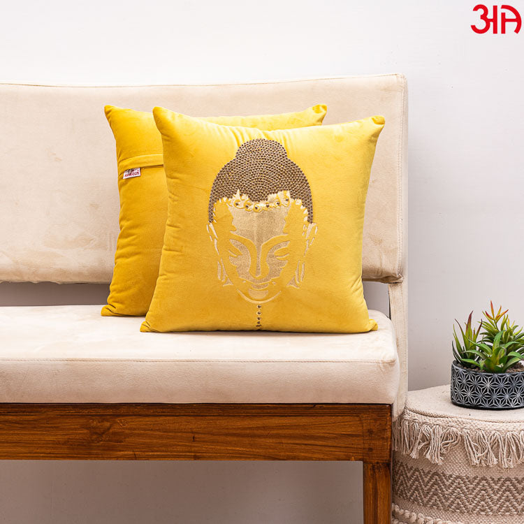 metallic buddha cushion ginger2