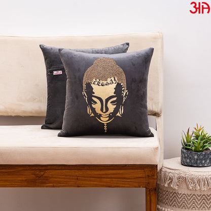 metallic buddha cushion grey2