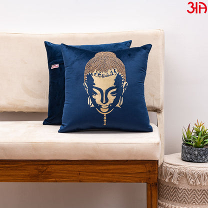 metallic buddha cushion navy2