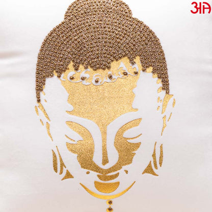 metallic buddha cushion white3