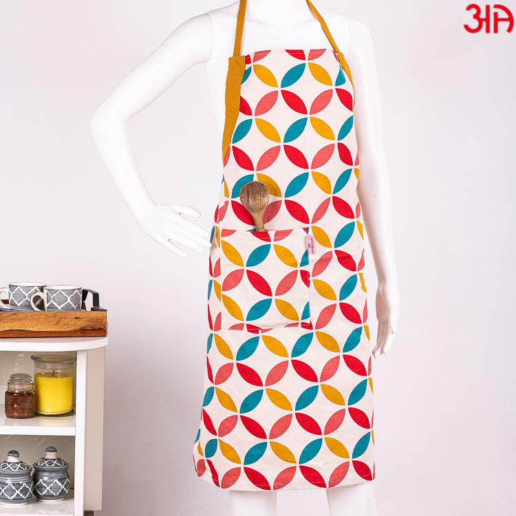 geometric pattern printed apron