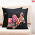 velvet Cushion with cow art design black