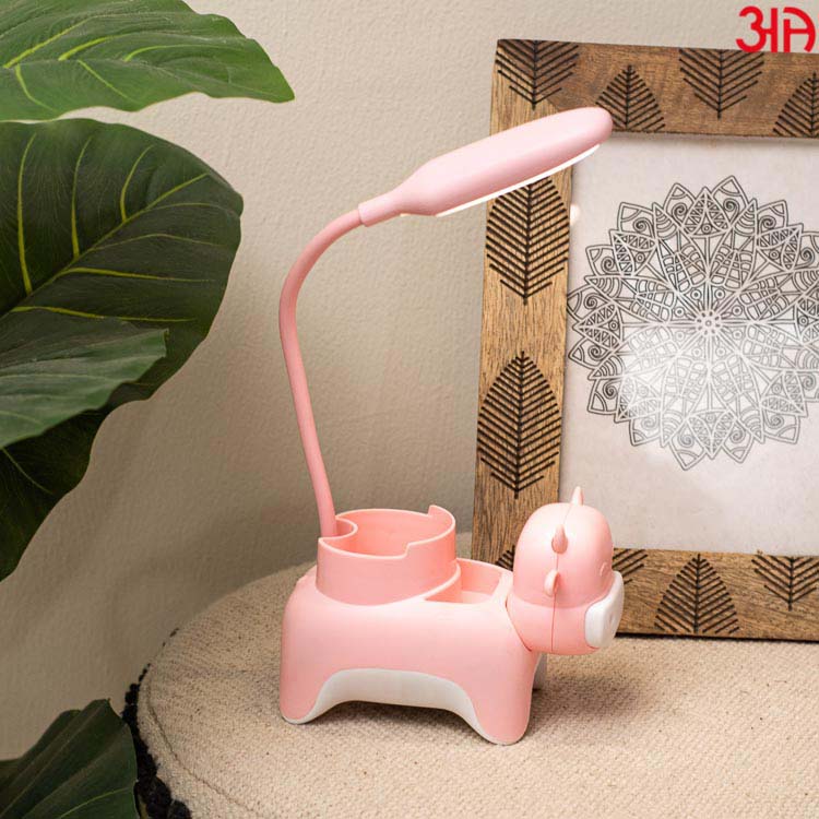 pink cow led study lamp