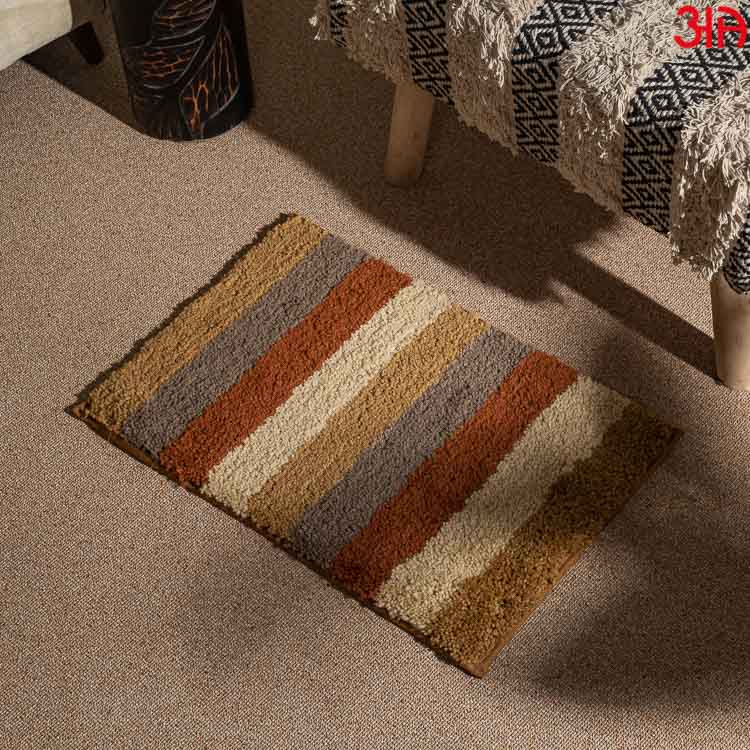 cream rust stripe doormat2